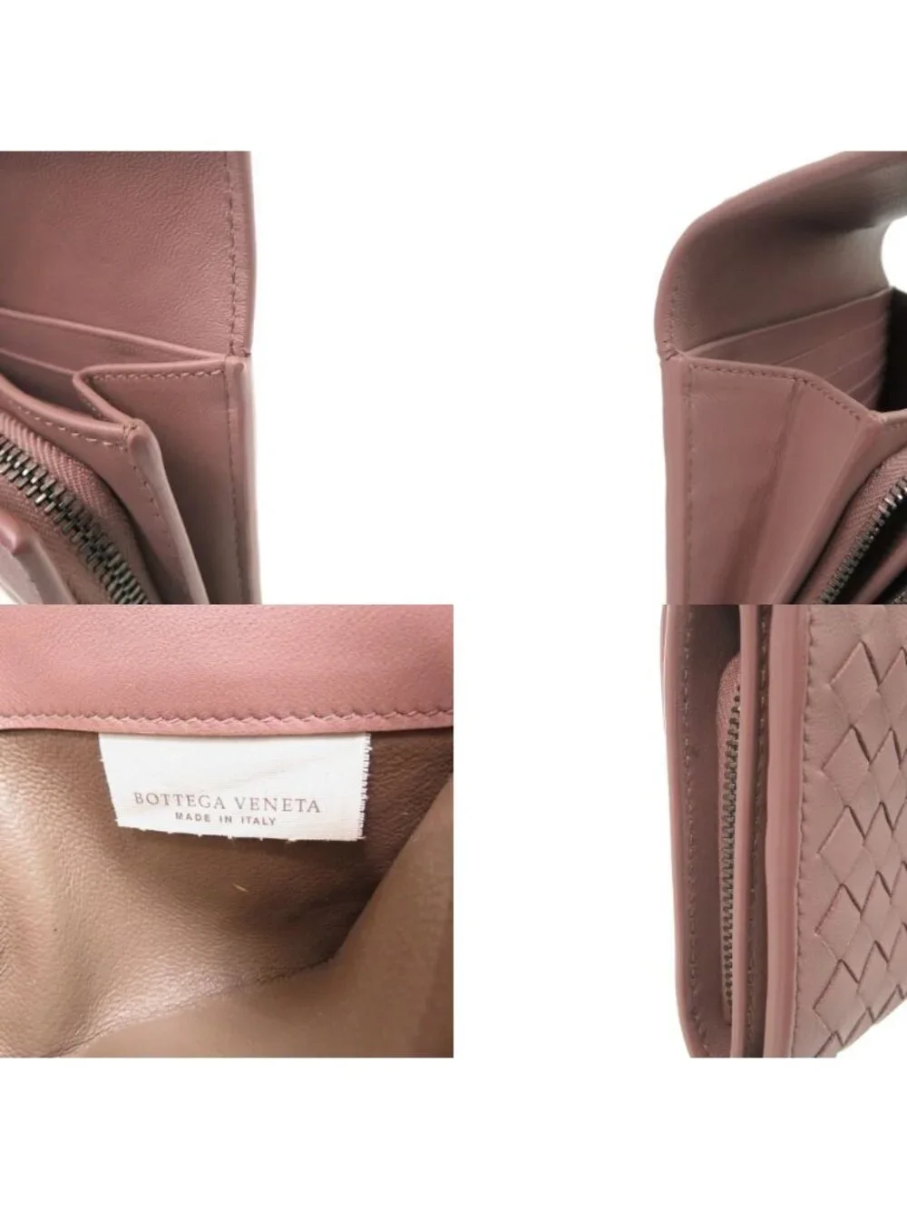 Bottega Veneta Intrecciato Wallet Leather Pink